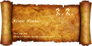 Kner Kada névjegykártya